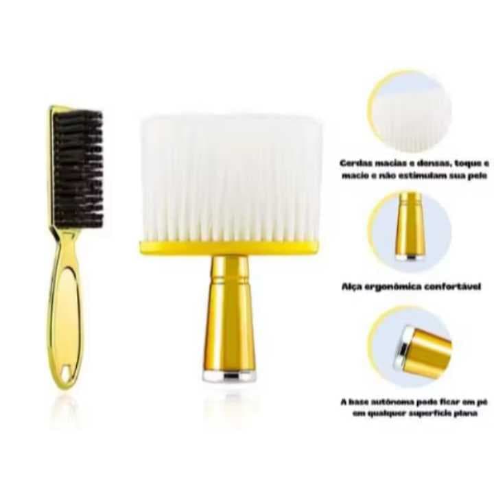 Kit Escovinha Dourada +  Espanador Dourado