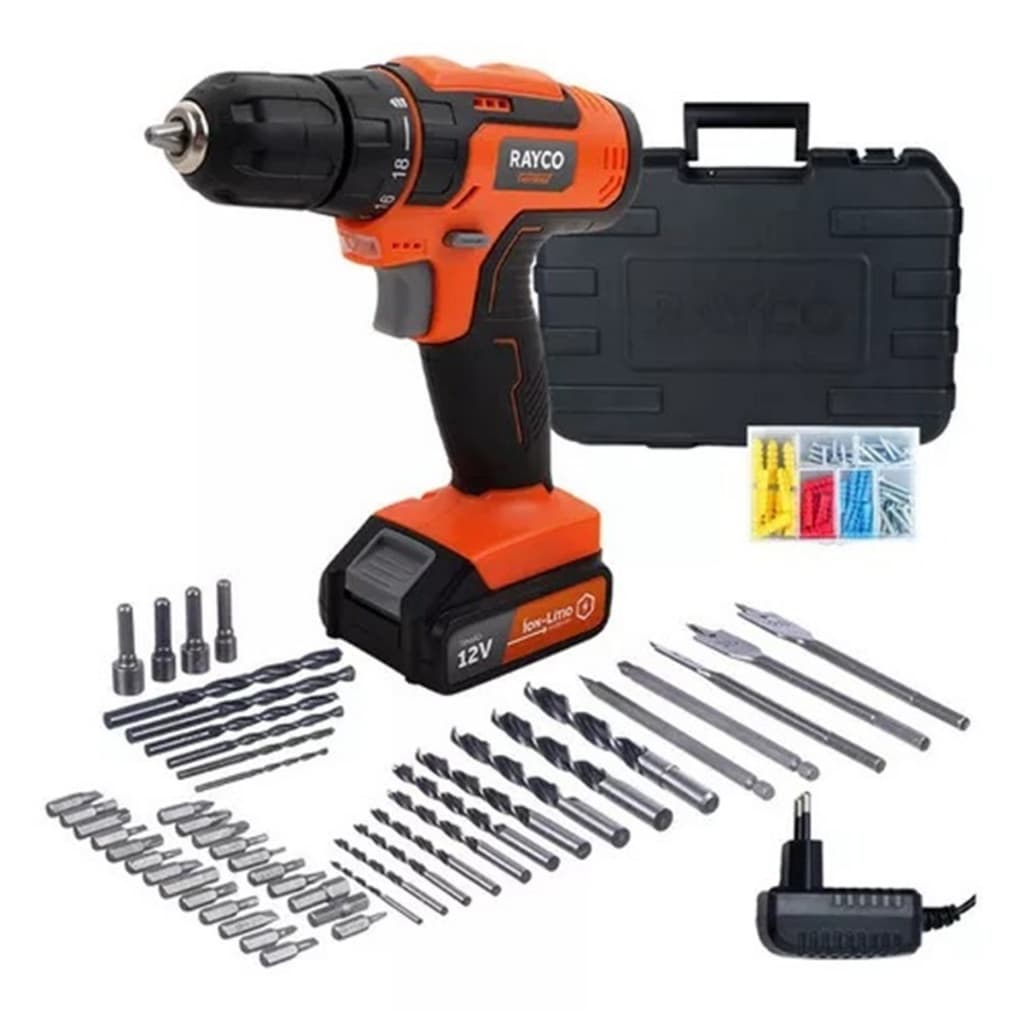 Parafusadeira Furadeira Bateria 12v Maleta Kit Com 110 Peças
