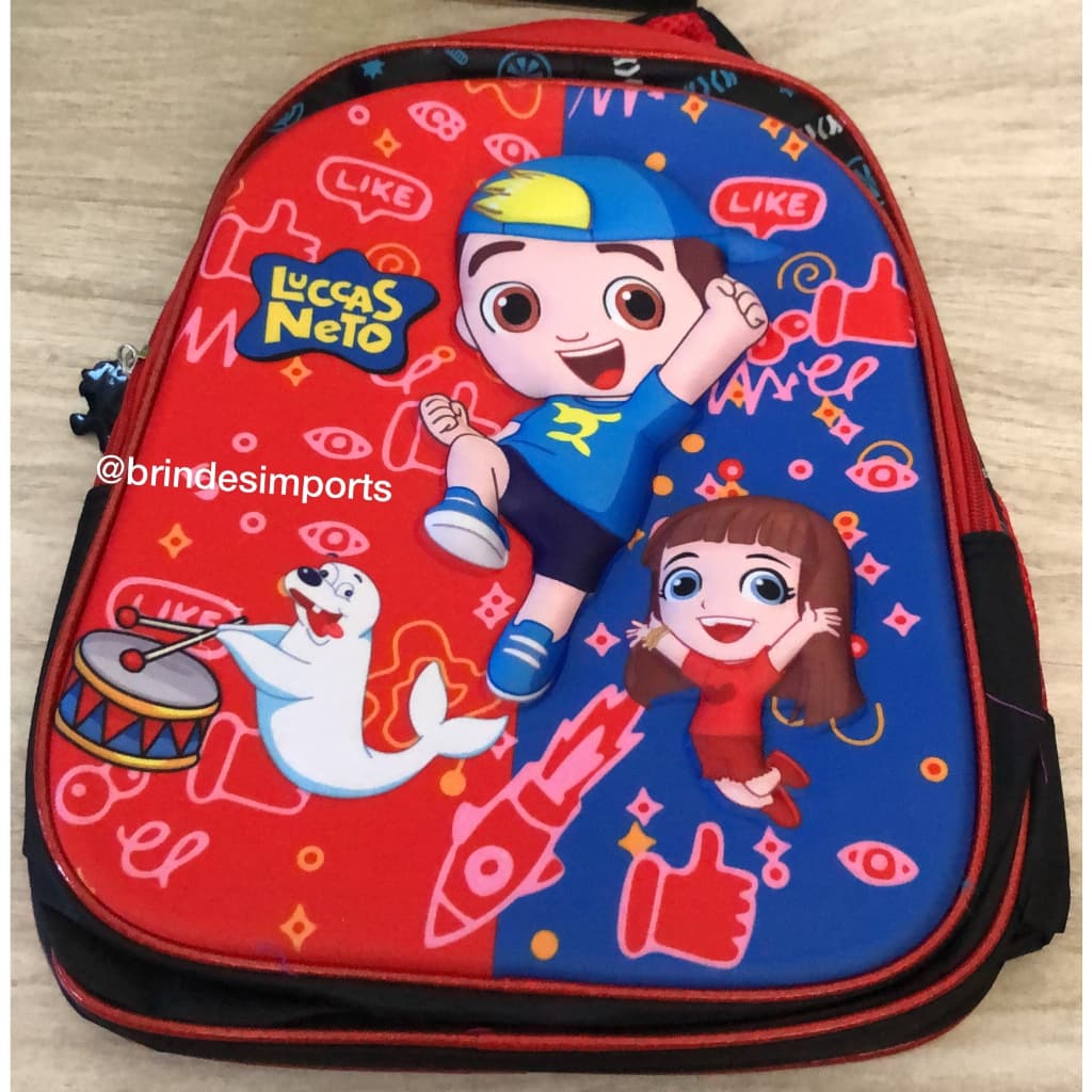 Mochila 2 Ziper Luccas Neto J19924 toy escolar