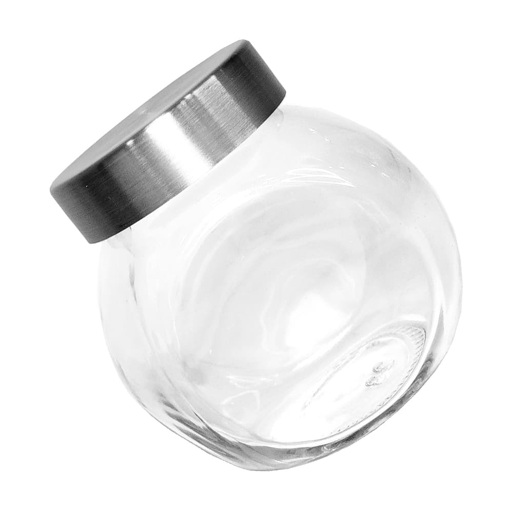 POTE BALEIRO DE VIDRO COM TAMPA DE METAL 180ML