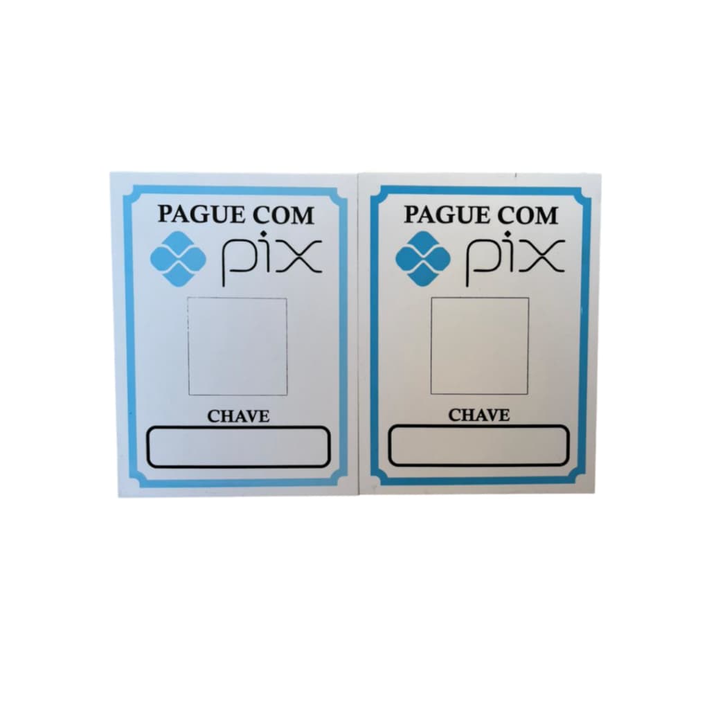 Kit 2 Placas de Pix em PVC Reutilizável  // Solução Inteligente para Identificação