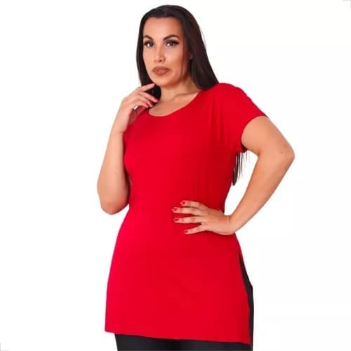 Blusa Mullet Tapa Bumbum Fendas Chic Moda Plus Size Feminina