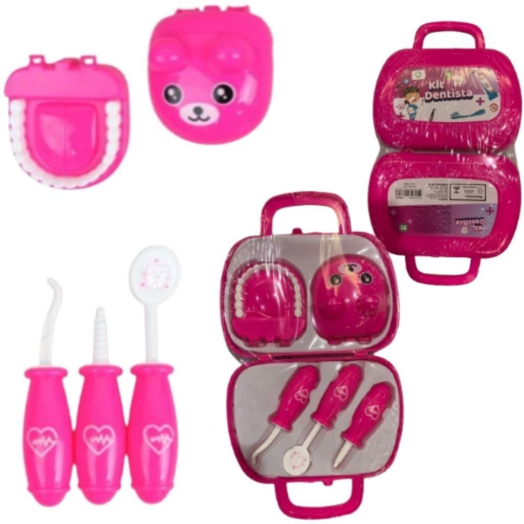 KIT DENTISTA NA MALETINHA COM BOCA E ACESSÓRIOS BRINQUEDO EDUCATIVO DIDATICO SAÚDE BUCAL INFANTIL