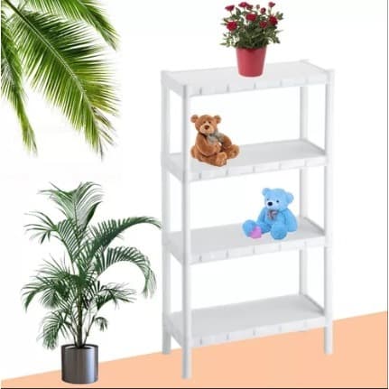 Estante Nápoles Branca Plástico Modular 4 Prateleiras Agraplast Cod. 854 (COM PEZINHOS)