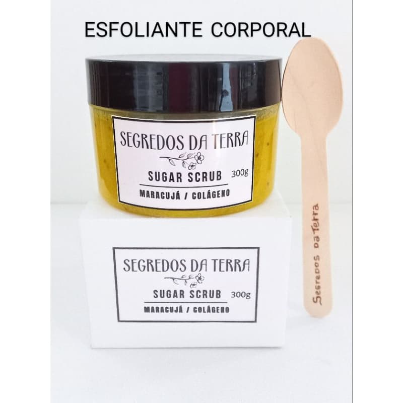 Esfoliante Corporal 300g, Maracujá e Colágeno, +Colher