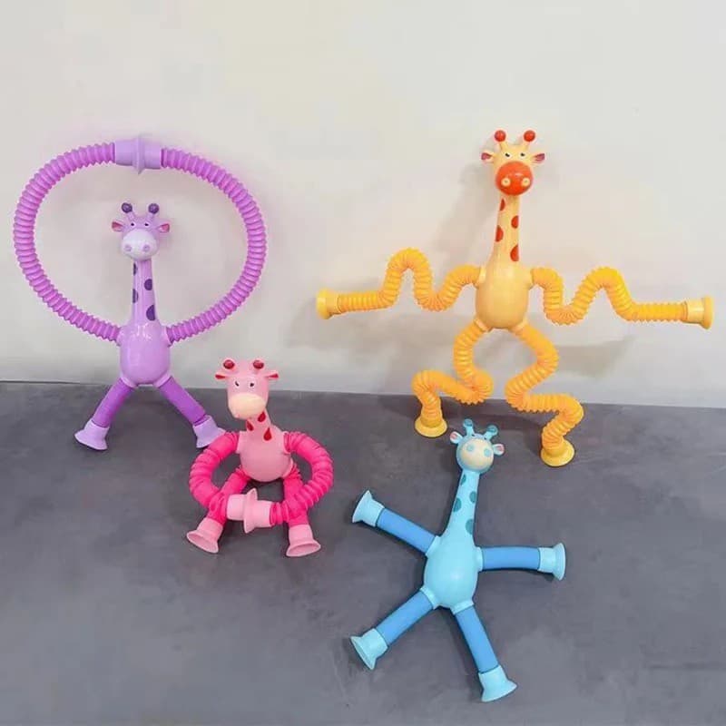 Brinquedo Infantil Girafa Pop Tubo Com Ventosa