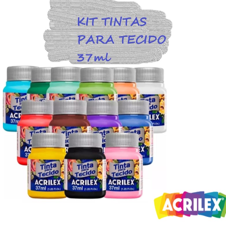 Kit De Tintas Para Tecido 37ml - ACRILEX