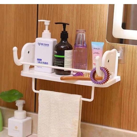 KIT  elefante Suporte Prateleira De Canto Para Banheiro / Cozinha ELEFANTINHO