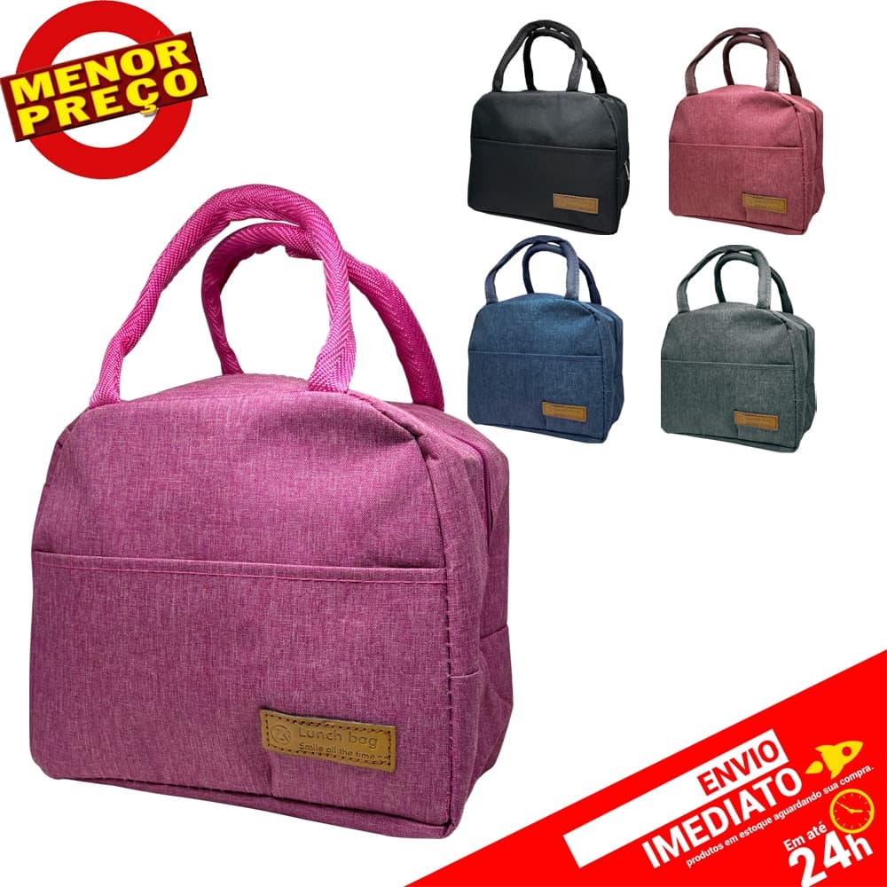 Bolsa Térmica de Mão Portátil Marmita Piquenique Nécessaire c/ Isolamento Térmico Lancheira Infantil