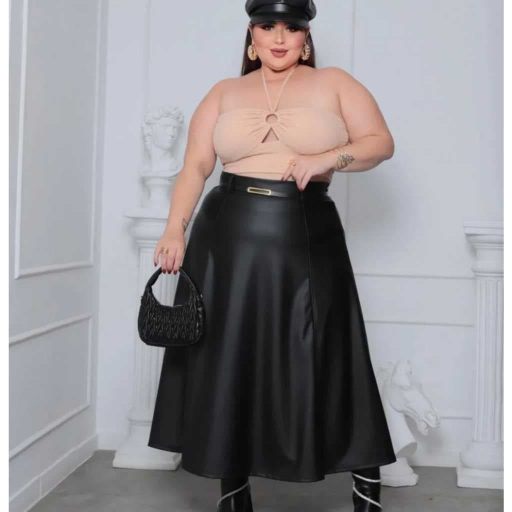 Saia Longa de Couro, Moda Plus Size
