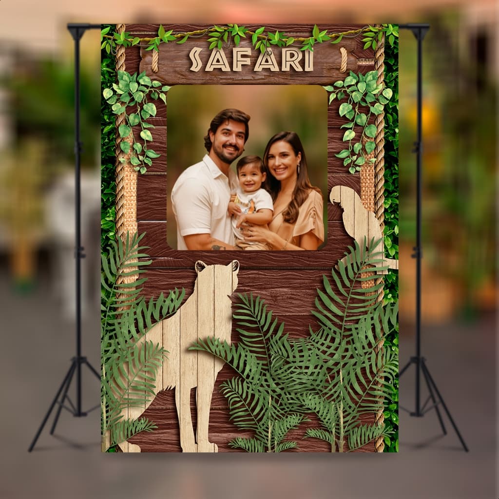Painel Vazado Interativo Retangular Sublimado Tema Safari