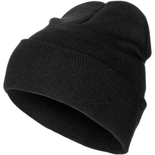 Touca Preta Simples Gorro / Chapéu / Touca De Tricô Unissex casual Quente Cor Lisa