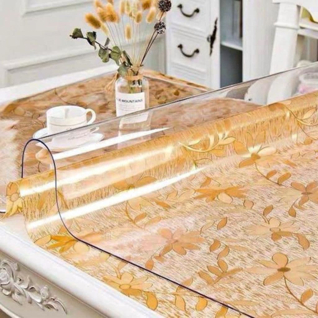 Toalha de Mesa Plástico Transparente Cristal 0.80mm Impermeável Grosso -  2,60m X 1,40m