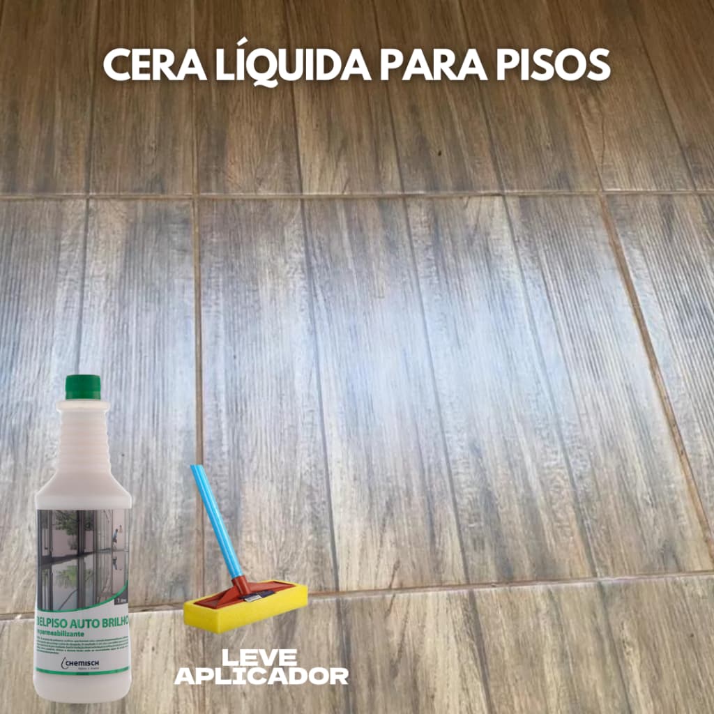 Auto Brilho 2L Cera Líquida Renova Piso Esmalte Da Brilho + Passador