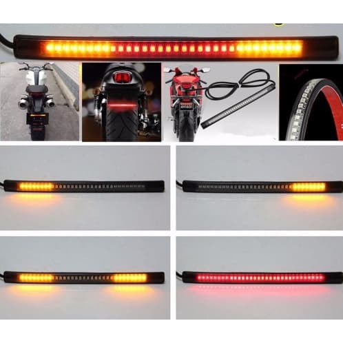 Lanterna 48 Led Fita Flexivel Moto Pisca Luz Freio Custom