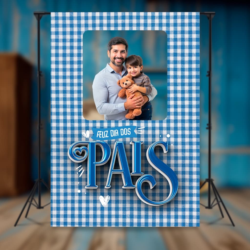 Painel Vazado Interativo Retangular Sublimado Tema Dia Dos Pais