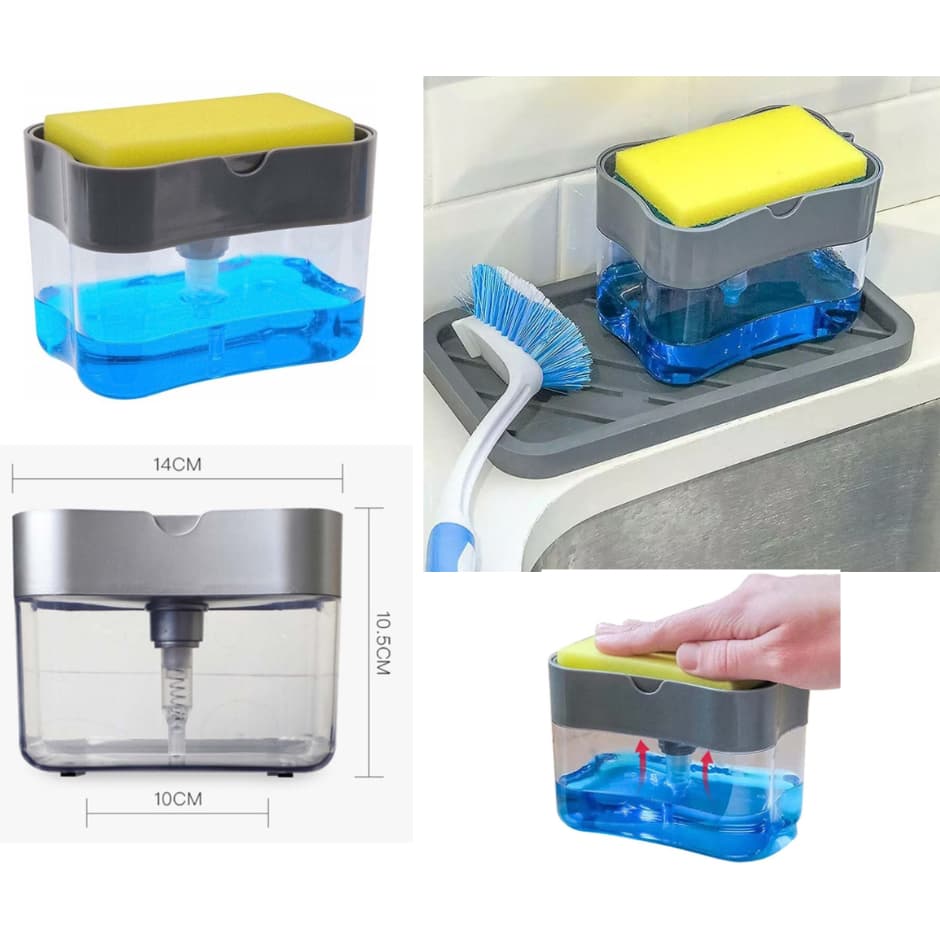 Porta Detergente E Porta Esponja Limpeza Dispenser Detergente Cozinha Casa Louça FACILITA LAVAR LOUÇA