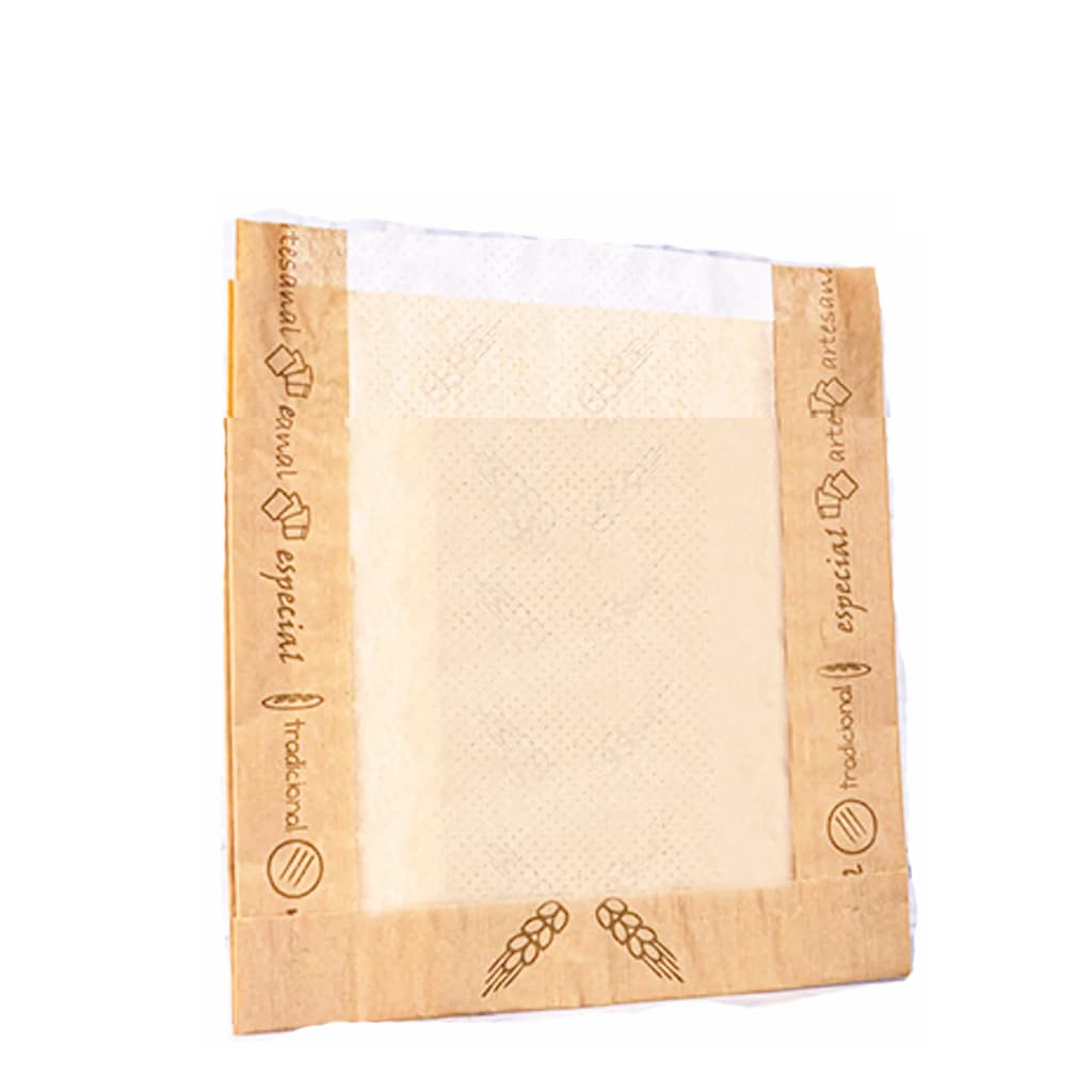 100 Sacos Kraft Visor Microperfurado 23x28 Pão Bolinha