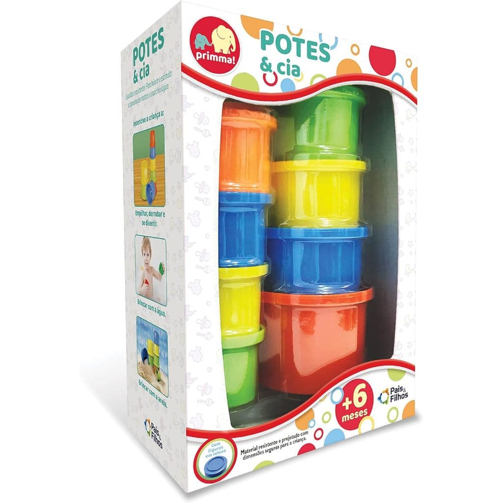 Potes Para Empilhar Encaixar Brinquedo Educativo Divertido – Pais & Filhos