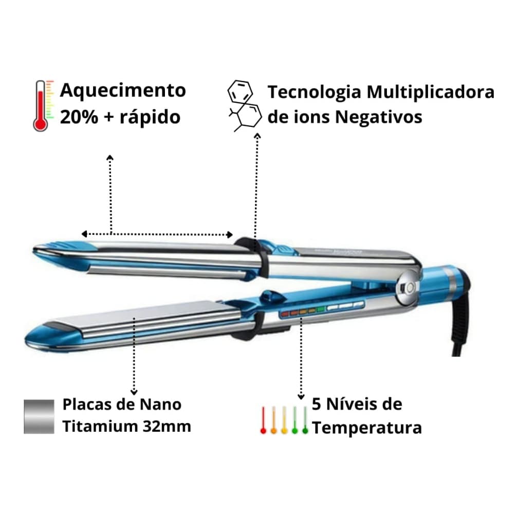 Chapinha De Cabelo Profissional Nano Titanium Premium Prancha Alisadora Bivolt