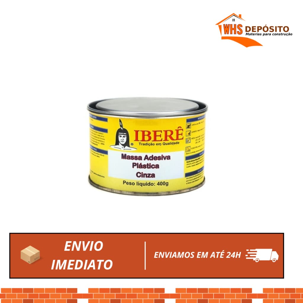 Massa Plástica Adesiva Cinza  e Preta 400g Com Catalizador Iberê