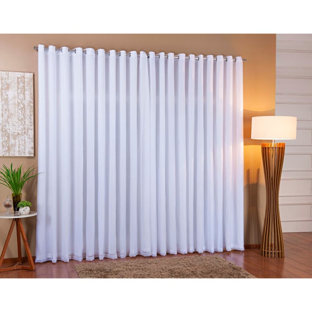 Cortina Luxo Voil Com Forro Microfibra 6,00x2,60 Para Varão Sala/Quarto Várias Cores