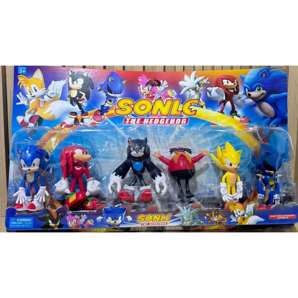 Kit Cartelado Sonic 6 bonecos Grandes 15 cm infantil articulado Alta Qualidade Envio Imediato