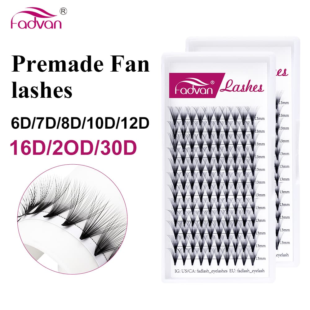 Cílios Fadvan Volume Russo Mix Profissional 3D a 30D Seda Coreana 8-14mm Modelo-fadvan PRDEMADE Fans