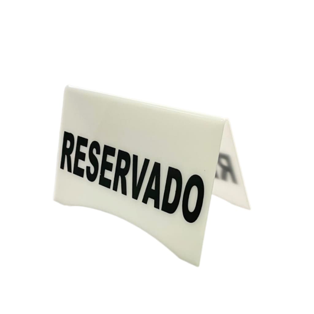 Placa Reservado Acrílico Branco Kit 5 Pçs Bar Mesa Restaurante