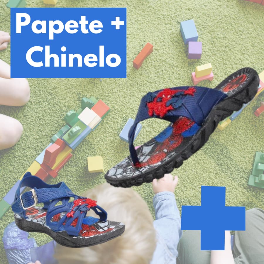 TOP Super Kit vem 1 SANDÁLIA + 1 CHINELO dos Heróis menino criança 32 pequeno