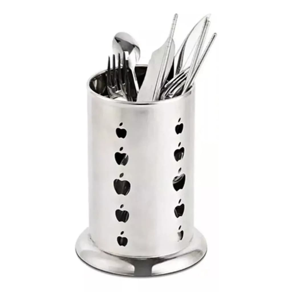 Porta Seca Talheres Vazado Inox Maça Utensilio Cozinha