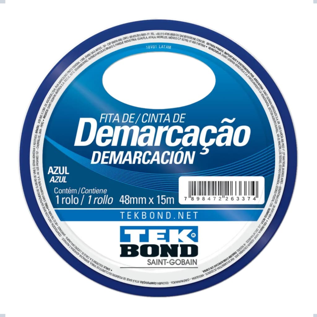 Fita Adesiva para Demarcação e Sinalização Azul Tek Bond