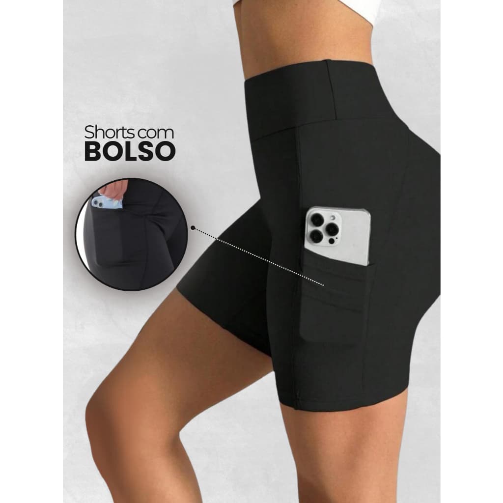 Shorts bermuda Shorts fitness com BOLSO para academia ciclismo ginastica e atividade ar livre