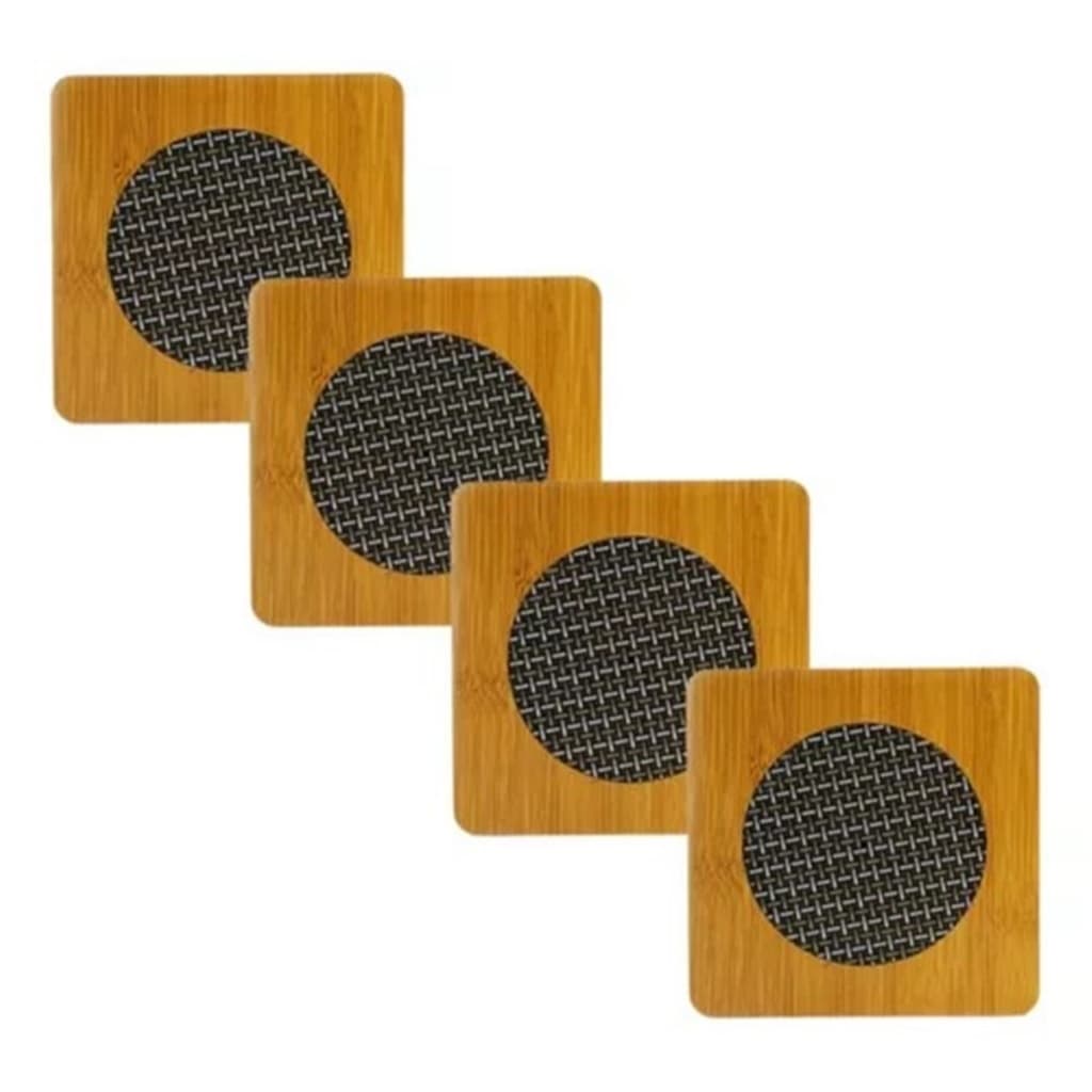 Kit 4 Suporte Descanso Para Panelas Bambu Protege Mesas E Bancadas