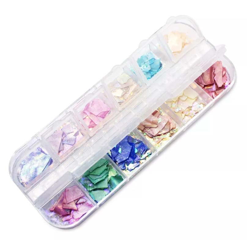 Madrepérolas Encapsulamento Unhas De Gel Com Glitter Fino