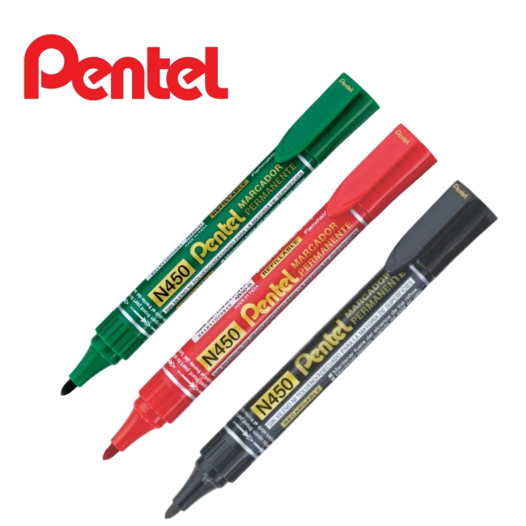 Marcador Permanente Recarregável Ponta Redonda Unitário Pentel