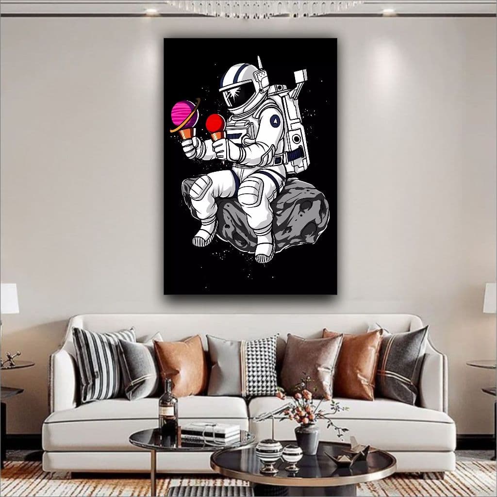 Quadro Decorativo Astronauta Espaço Galáxia Quarto 1 pç
