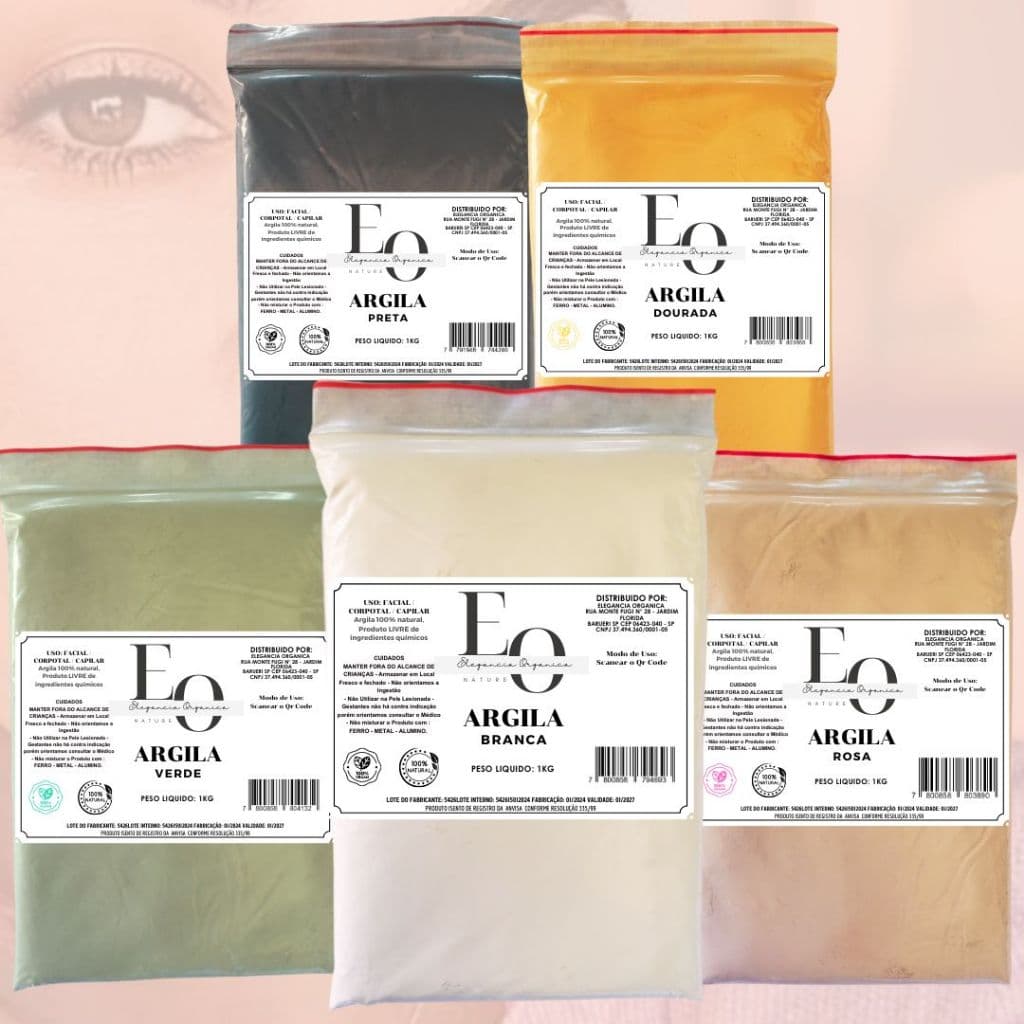Skin Care Mascara Facial 1kg Argila em pó 100% Natural