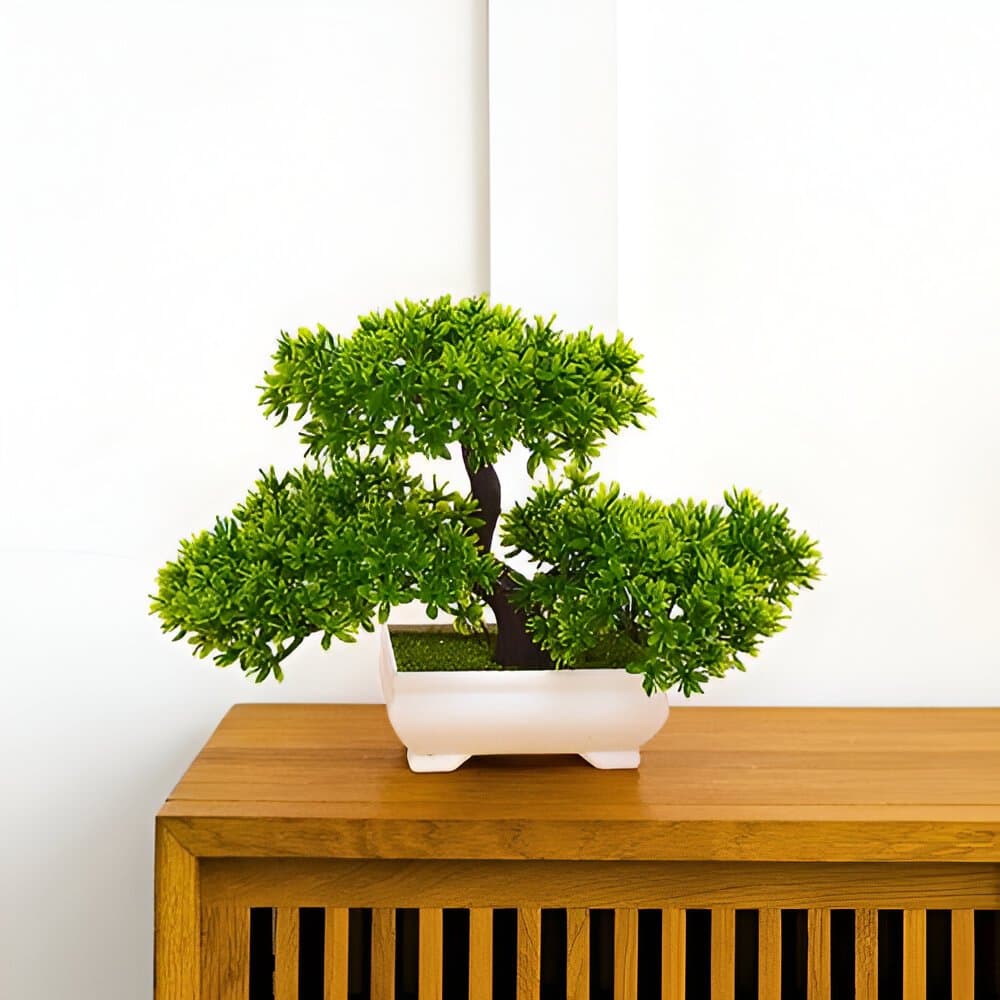 Planta Artificial Bonsai Árvore Pinho Verde Planta Decoração Jardim Escritório Plantas