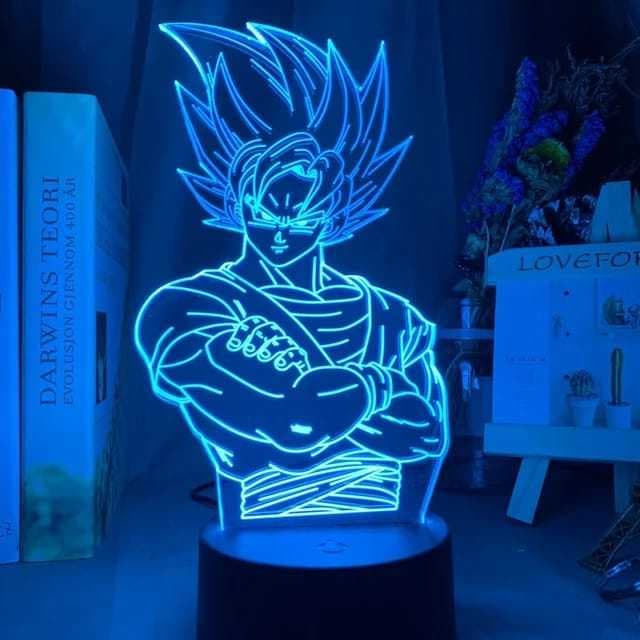 Luminaria 3D Anime Goku Vegeta Dragon Ball Z Luz de Led Carregamento USB