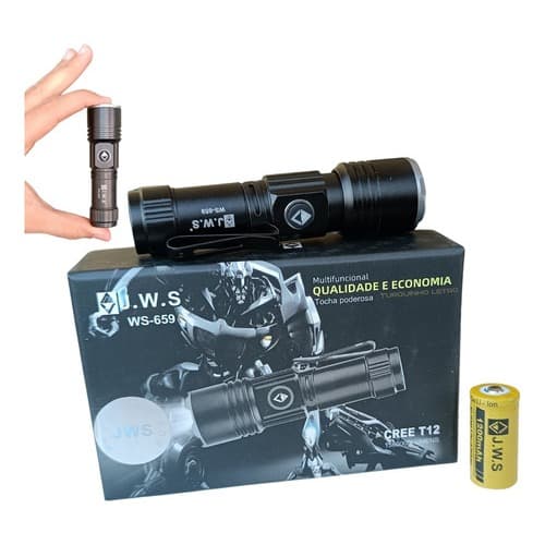 Lanterna Jws Com 9 Cm Led Foco Redondo Tatica Militar C/ Imã