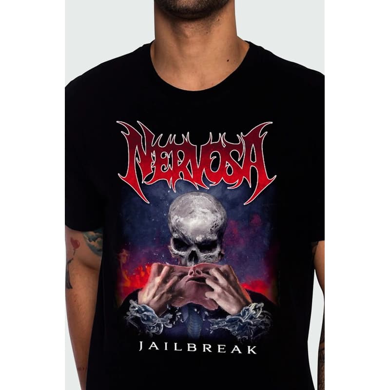 Camiseta Nervosa - Jailbreak Consulado do Rock camiseta de metal camiseta trash metal death metal