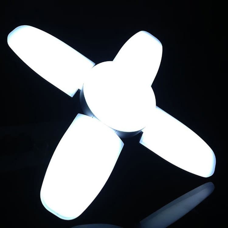 Lâmpada Bulbo LED Pétalas 60W Dobrável Ajustável Multi-Ângulos Luminária de 4 Folhas/Pás E27 Bivolt