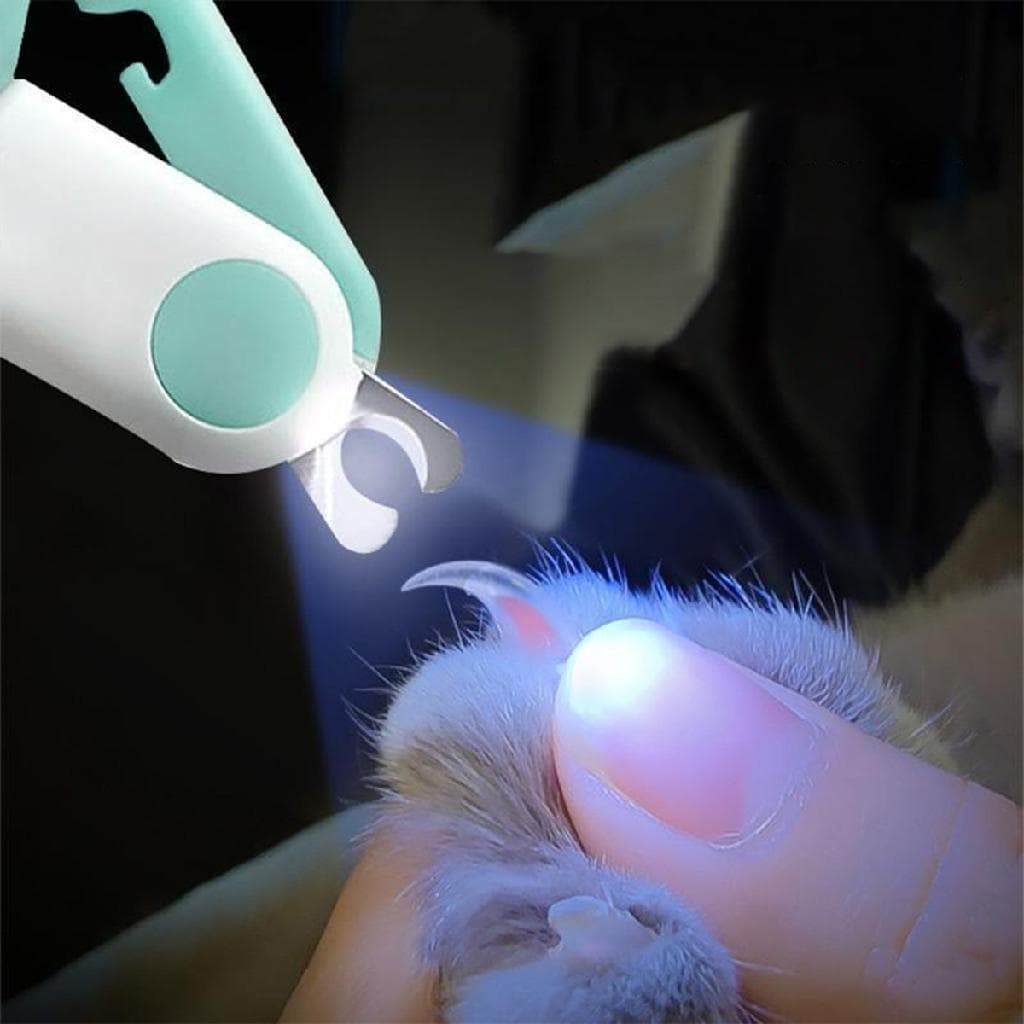 Mini Cortador Aparador De Unha Pet Animais De Estimação Alicate Com Lanterna Cachorro Gato