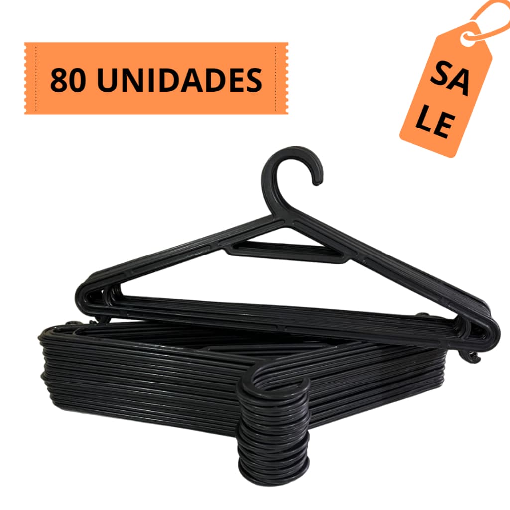 Kit 80 Cabides Adulto Organizador de Roupa Preço de Fábrica G002