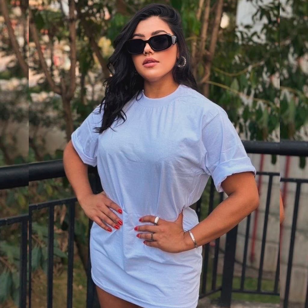 Camiseta Feminina t-shirt Algodão Oversized