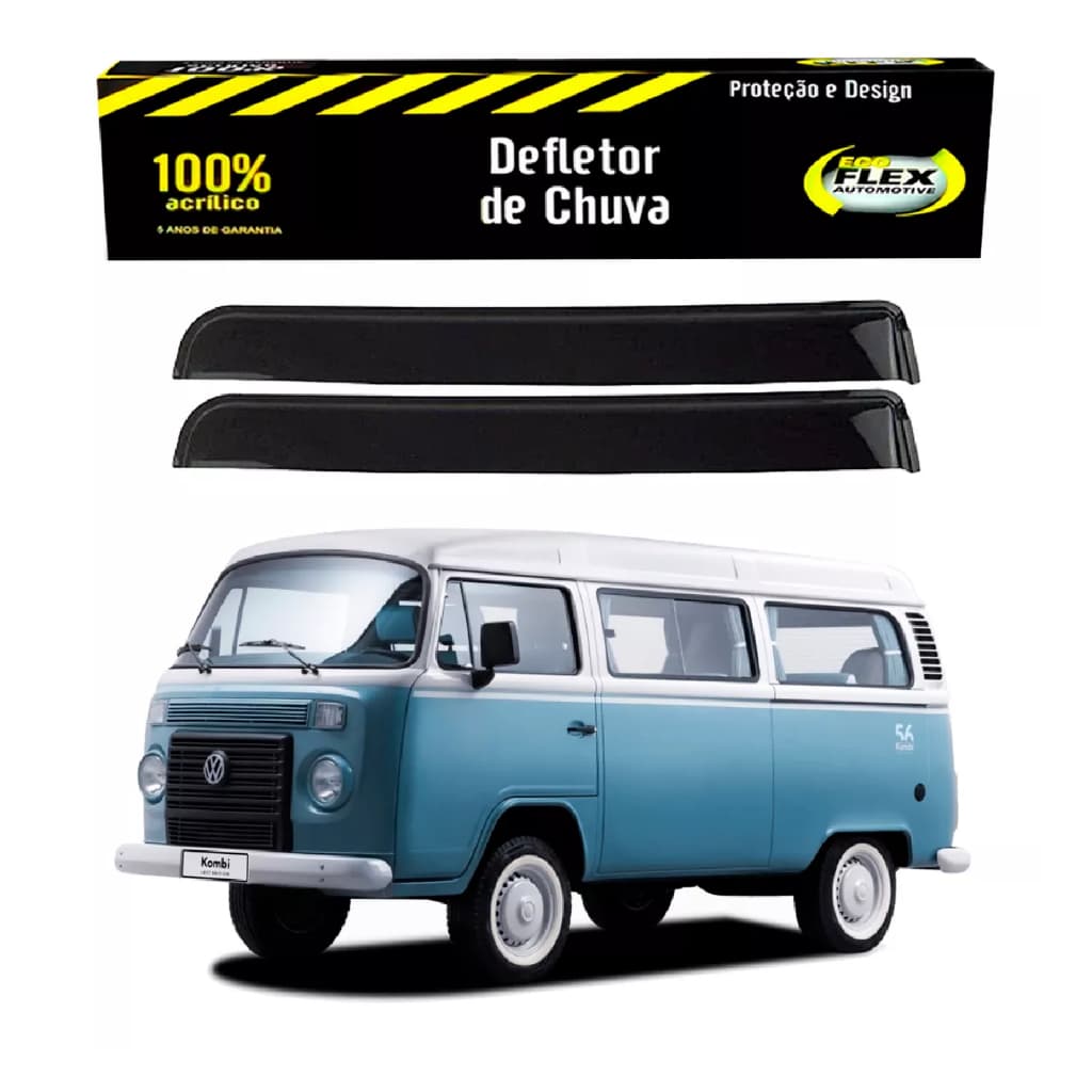 Jogo Calha Chuva Fume Volkswagen Kombi 1977 ate 2022 2 Portas