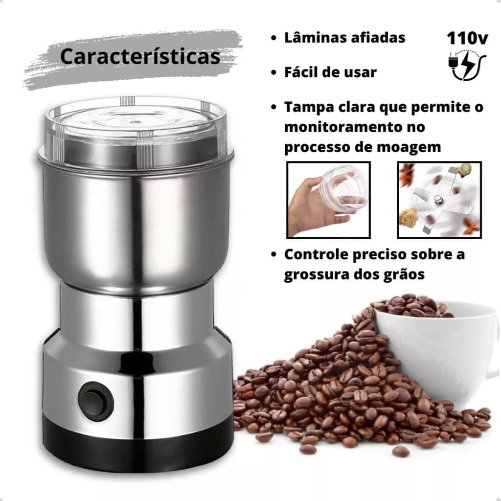 Moedor Multifuncional 110V ou 220V! Moa café, temperos e grãos com um clique