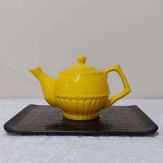 Bule De Chá Bolinha  (liso) 700ml Amarelo
