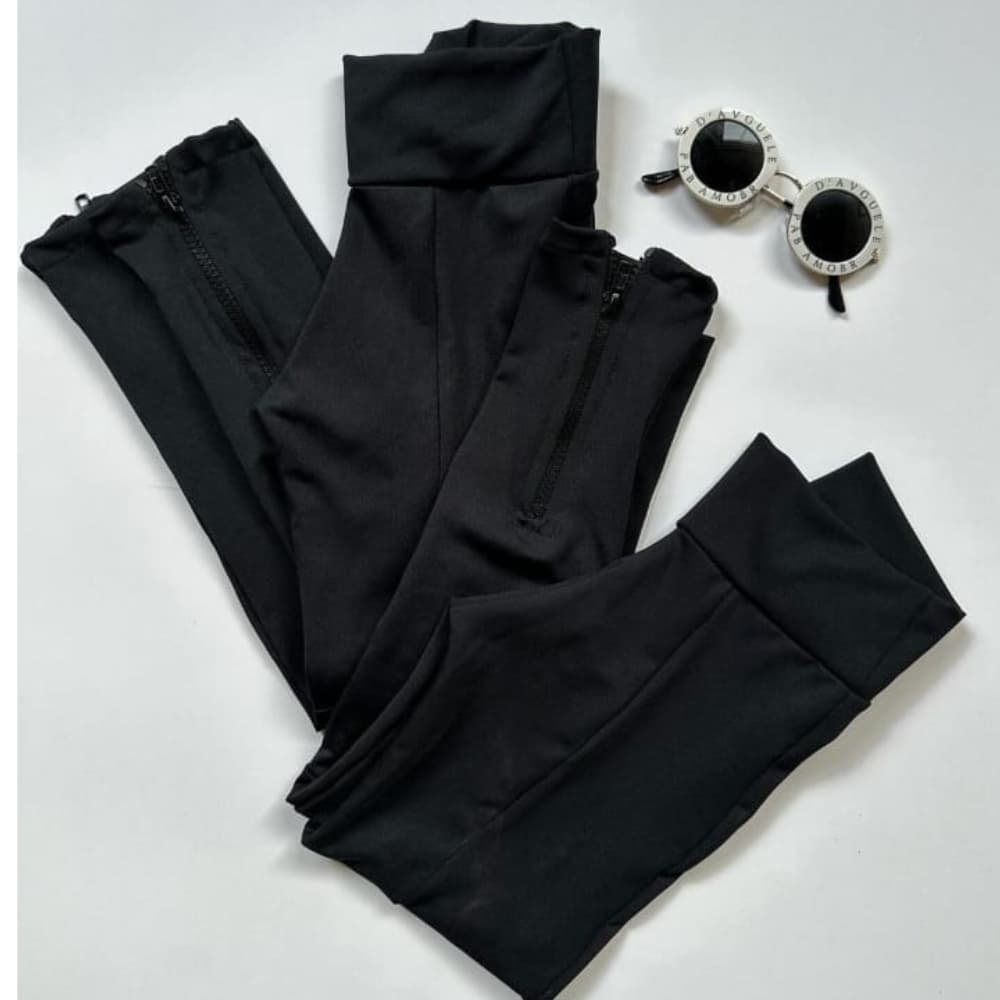 Calça Legging Lisa Preta Infantil Juvenil 4 ao 14 SupleX Reforçada